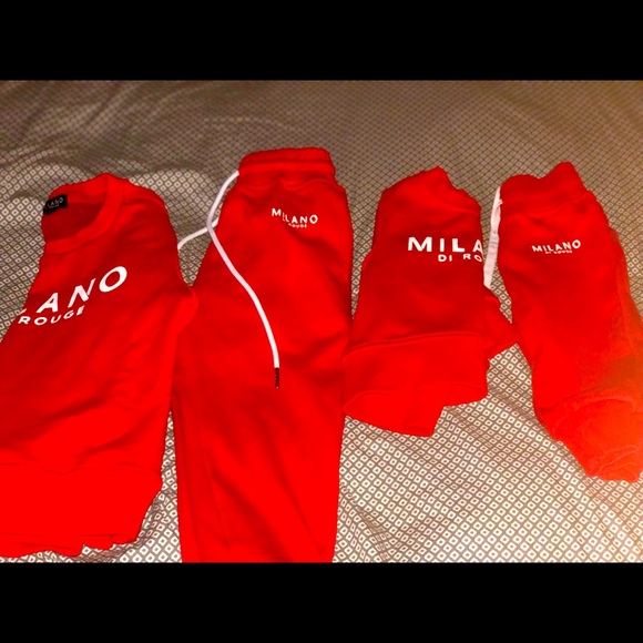 Kids Milano Di Rouge sweat suit /Red/3-6months /XS (4/5)/ unisex - Picture 1 of 5